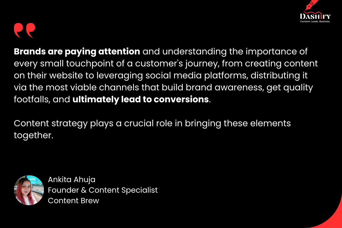 businesses prioritizing top-notch content strategies Ankita Ahuja expert input content specialist